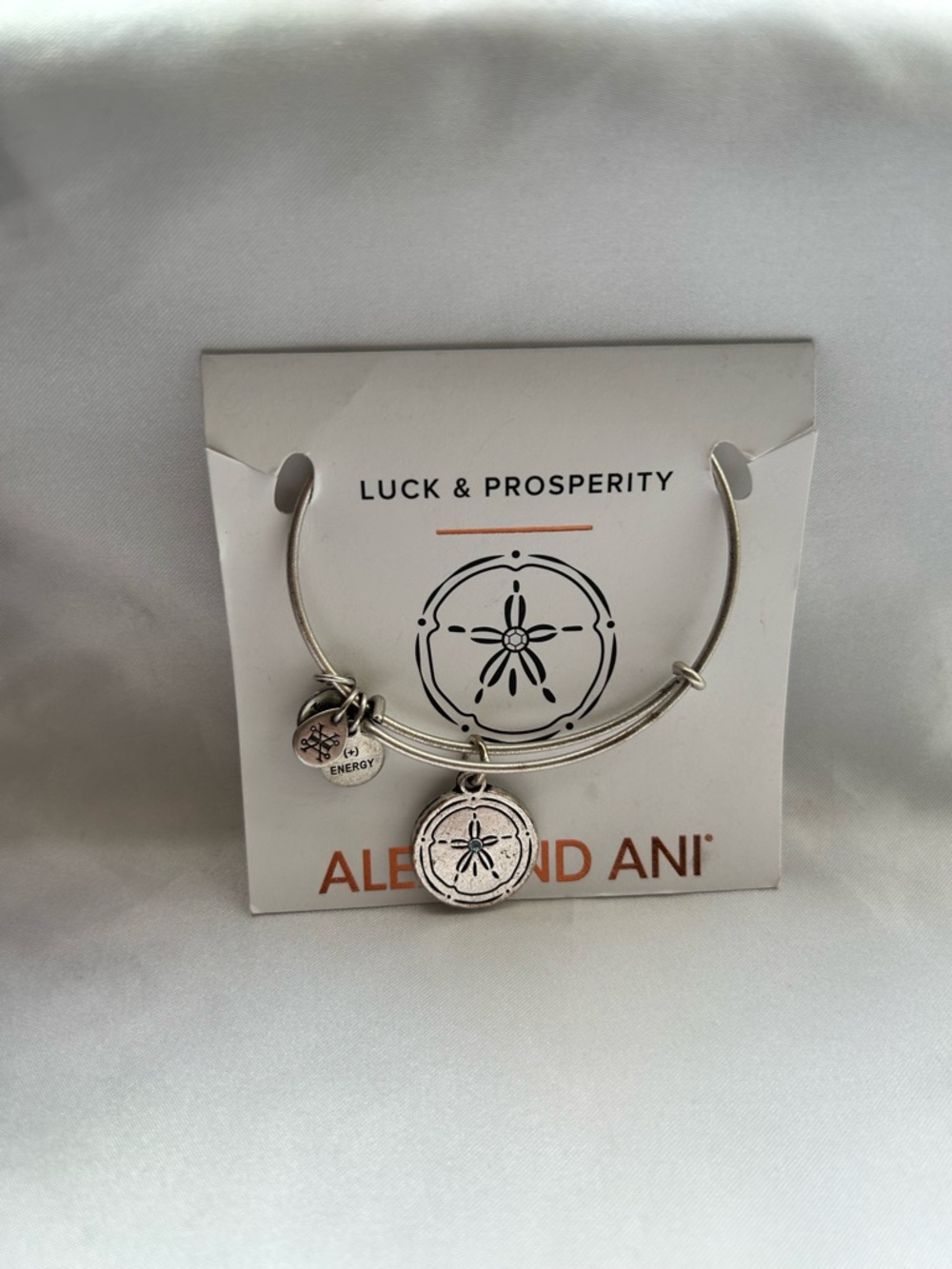Alex and Ani Silver Sand Dollar Charm Bangle